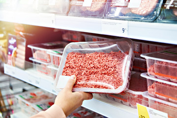 Minced meat in store