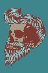 Obraz na płótnie Canvas Colorful skull with modern male hairstyle and beard
