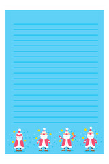 Christmas or New year holiday to do lists, notes with winter vector illustrations