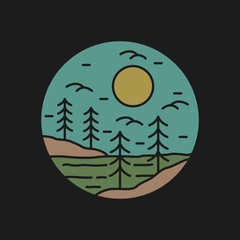 simple logo badge nature design, for t-shirt prints, patches, emblems, posters, badges and labels and other uses