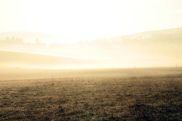 Fog, Haze, Morning fog, Autumn, Waltershausen, Thuringia, Germany, Europe