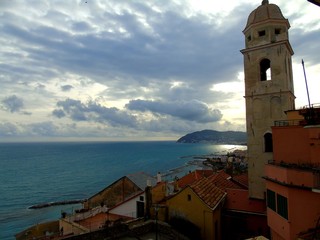 Cervo Ligure, Italy - 02/15/2020: Travelling around the Riviera Ligure in winter days. Beautiful...