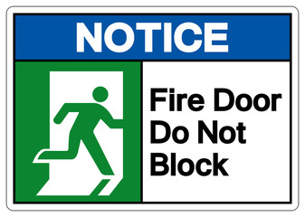 Fire Door Do Not Block Symbol Sign, Vector Illustration, Isolate On White Background Label. EPS10