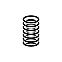 Shock absorber spring vector icon on white background.