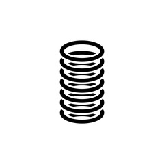 Shock absorber spring vector icon on white background.
