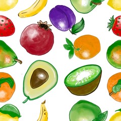 set of vegetables isolated on white background