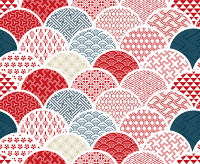 traditional geometric kimono pattern vector sketch illustration line art japanese chinese oriental design