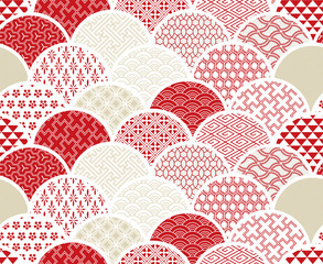 traditional geometric pattern vector sketch illustration line art japanese chinese oriental design
