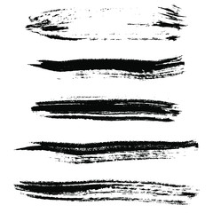 Vector brush strokes. Hand drawn brush splash. Real paint strokes. Graphic resources. Dry brush