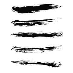 Vector brush strokes. Hand drawn brush splash. Real paint strokes. Graphic resources. Dry brush