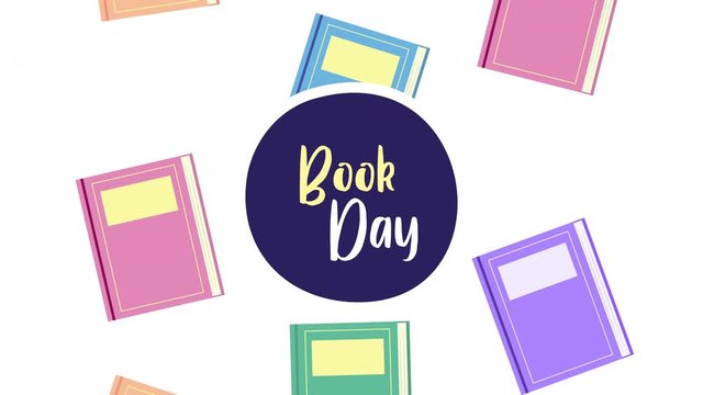 world book day celebration with books pattern