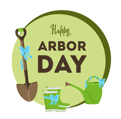 National Arbor Day. Vector Illustration with leaves. Earth Day. Suitable for greeting card, icon, poster, logo and banner. Symbol of arboriculture and forests.	
