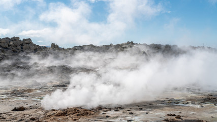 Fototapeta na wymiar Hverir Myvatn geothermal area, Iceland