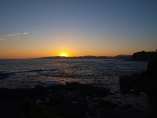 夕暮れの南伊豆の海