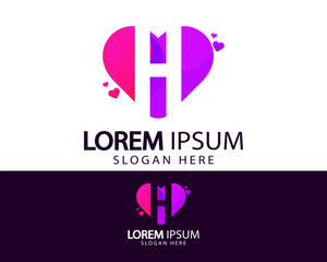 Creative letter H logo design. Colorful love icon and symbol vector template. Logo design elements for your brand identity