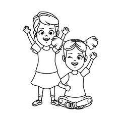 happy little girls avatars characters