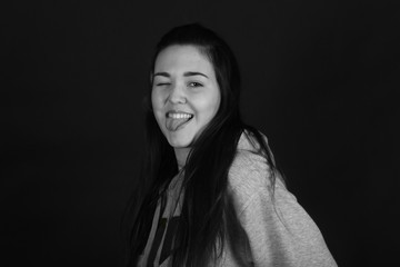 teenager girl winking
