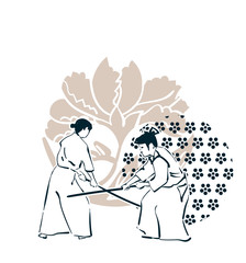 japanese chinese vector design samurai card isolated