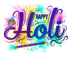 Happy Holi party poster. Wall stickers	