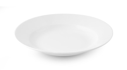 empty white plate on white background