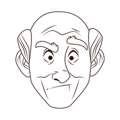 old grandfather character isolated icon