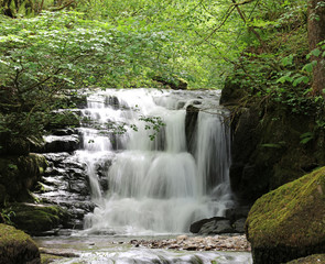 Waterfall at Hoar Oak Water, Watersmeet Devon