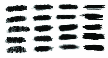 Black grunge stroke brush set for your design, vector.