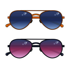 image of glasses with colored lenses , ready to use