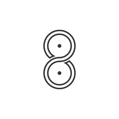 Number 8 logo design vector