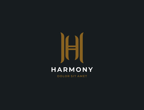 Letter H logo template. Unique modern creative elegant logotype. Vector icon.
