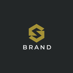 Letter S logo template. Unique modern creative elegant logotype. Vector icon.