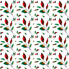 Seamless patterns ink painted leaf patterns