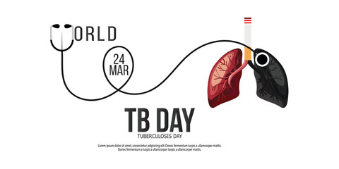 World Tuberculosis Day (TB day) banner white background