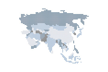 Dotted map of Asia. Vector eps 10