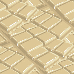 Bars of white chocolate. Vector repeated seamless pattern