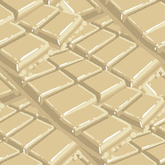 Fototapeta premium Bars of white chocolate. Vector repeated seamless pattern