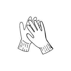 Black and white image of signets. Vector illustration. Hand-drawn doodle for design, web, icons, children's illustrations.