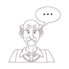 old grandfather with consecutive points in speech bubble