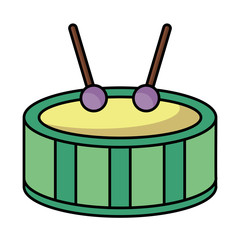 cute drum child toy flat style icon