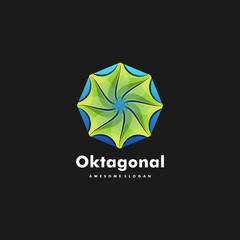 Obraz premium Vector Logo Illustration Pinwheel Gradient Colorful Style.