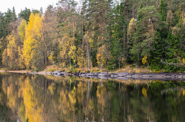 Autumn landscape, rocky terrain
