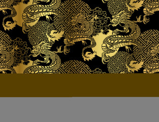 dragon card kimono japanese chinese vector design vector japanese chinese oriental line art seamless pattern