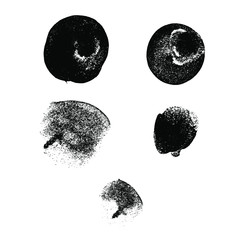 Vector brush spots. Hand drawn brush splash. Real paint strokes. Graphic resources