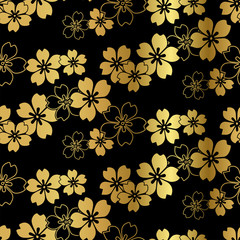 sakura blossom spring oriental japanese chinese vector design seamless pattern