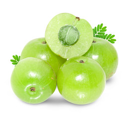 Indian gooseberry isolated on white background