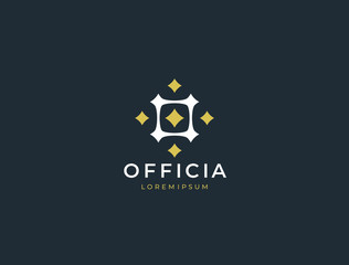 Letter O stars logo icon design template. Business symbol or sign. Luxury logotype. Vector illustration