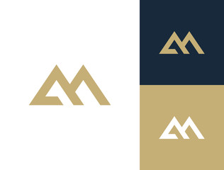 AM. Monogram of Two letters A&M. Luxury, simple, minimal and elegant AM logo design. Vector illustration template.