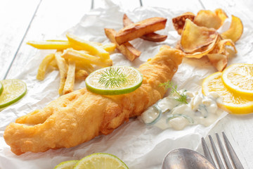 Backfisch Fisch im Backteig Teig Bierteig Fish and Chips