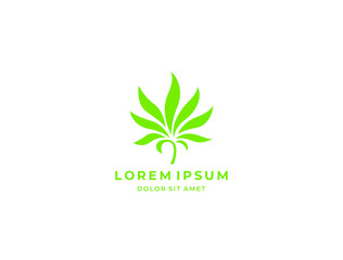 Modern cannabis leaf logo icon. Cannabis business logotype concept. Vector illustration.