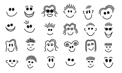 Faces, line drawing set